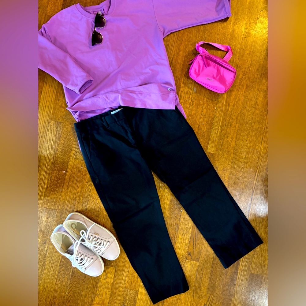 EUC vintage GAP stretch tailored black cropped pants, 6P - classic preppy chic